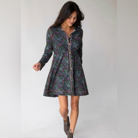 NATURAL LIFE Dresses & Skirts - natural life Christa Knit Cotton Mini Dress - Drawn Garden - size Small
